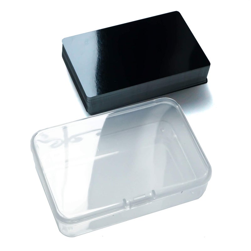 RXBC2011 50pcs Thicken Blank Metal Business Cards Laser Engraving Aluminum black Thickness 0.42mm - Image 2